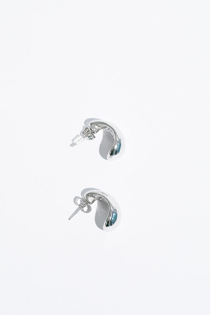 silver erine arc earrings