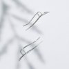 SILVER CALLIGRAPHIC EAR PIN